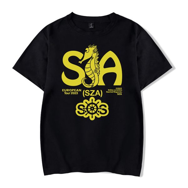SZA SOS MERCH - SZA SEAHOUSE EUROPE TOUR BLACK TEE