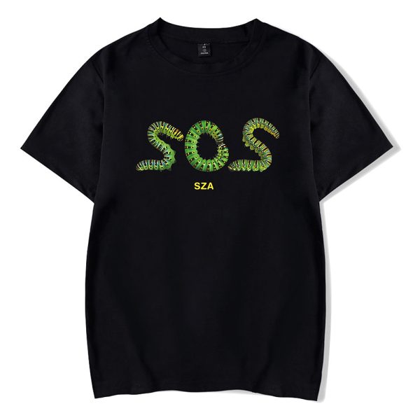 SZA LANA MERCH - LANA SOS SIGNATURE BLACK TOUR DATES TEE